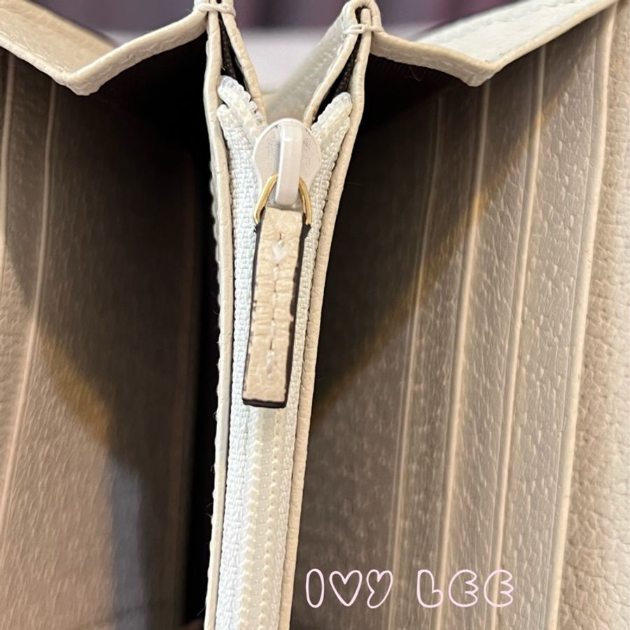 Gucci 523153 OPHIDIA 象牙色花卉 印花按扣折疊長夾 二手精品-5