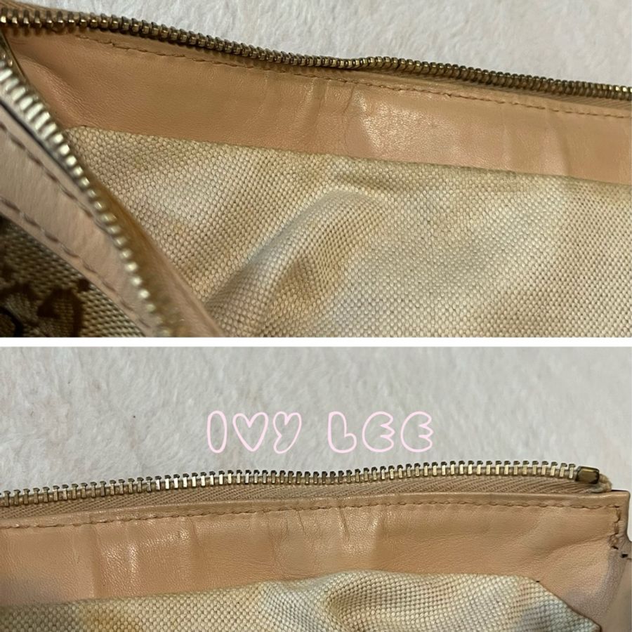 GUCCI GG 單肩包 托特包 帆布 257084 粉膚拼色線條 二手精品-14