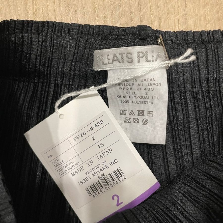 Pleats Please Issey Miyake PP GLOW 黑色 九分褲 2號 **全新**-1