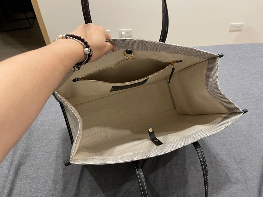 降價 Burberry 近全新黑灰色大托特包-3