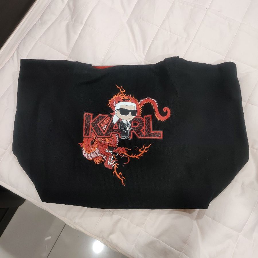 KARL LAGERFELD 歐牌龍年特殊款帆布托特包-0