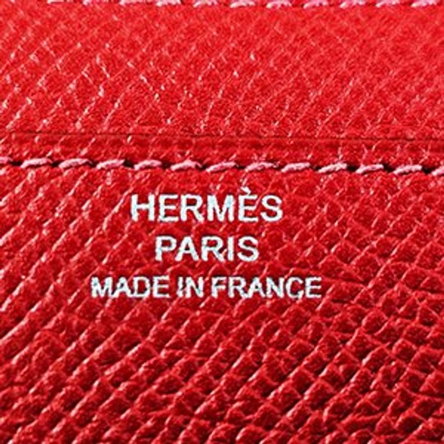 HERMES紅色銀釦 EPSOM 牛皮 CONSTANCE長夾-8