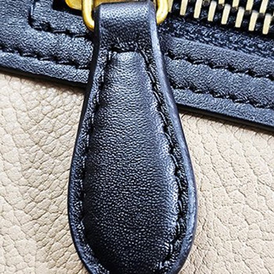 CELINE 草綠色麂皮/黑/卡其 牛皮三拼色MICRO LUGGAGE冏臉手提包-9
