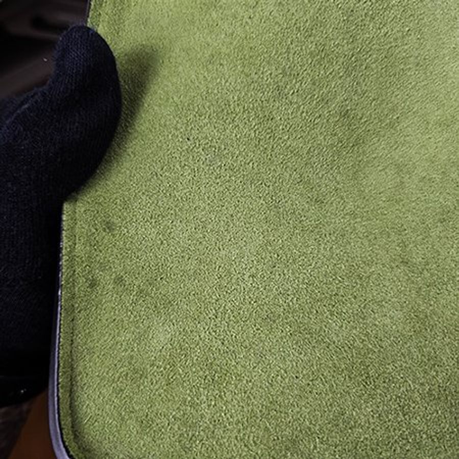 CELINE 草綠色麂皮/黑/卡其 牛皮三拼色MICRO LUGGAGE冏臉手提包-11