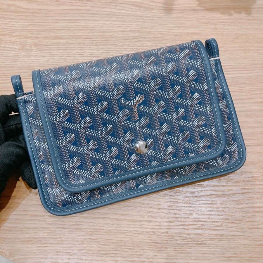 GOYARD 戈雅薄身長銀包款跟肩帶包包PLUMET POCKET WALLET BAG CANVAS NAVY-4