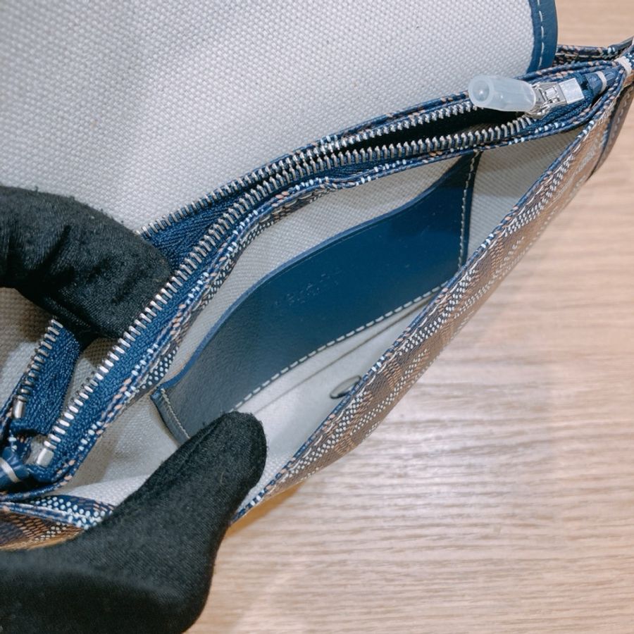 GOYARD 戈雅薄身長銀包款跟肩帶包包PLUMET POCKET WALLET BAG CANVAS NAVY-7