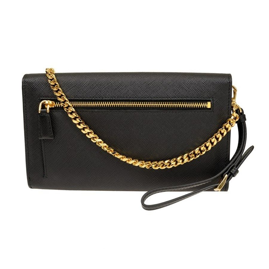 Prada 1MF034 經典三角標 Saffiano 耐刮小牛皮信封WOC包 黑色 附鏈帶及腕帶《2024季度★全新商品 》-8