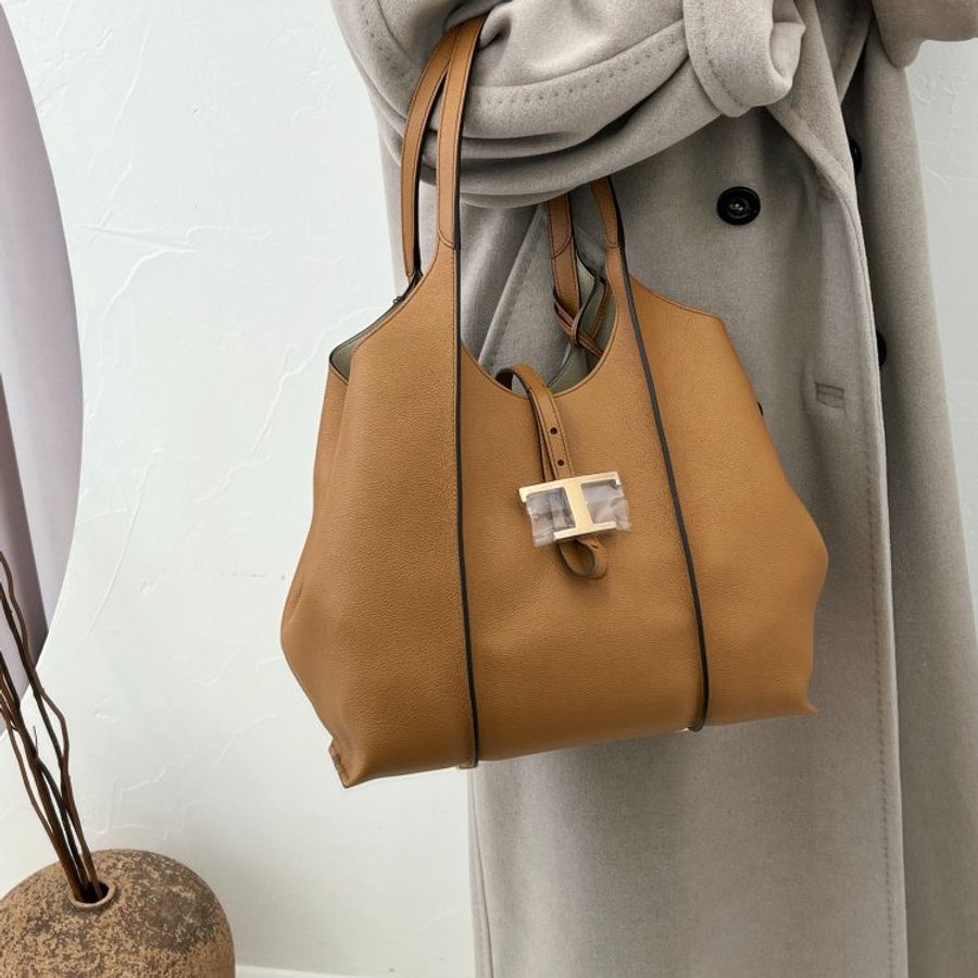 🧧新年特價活動🧧Tod's 小款錘紋小牛皮 T Timeless 包 焦糖棕《當季專櫃正售★全新商品 》-1