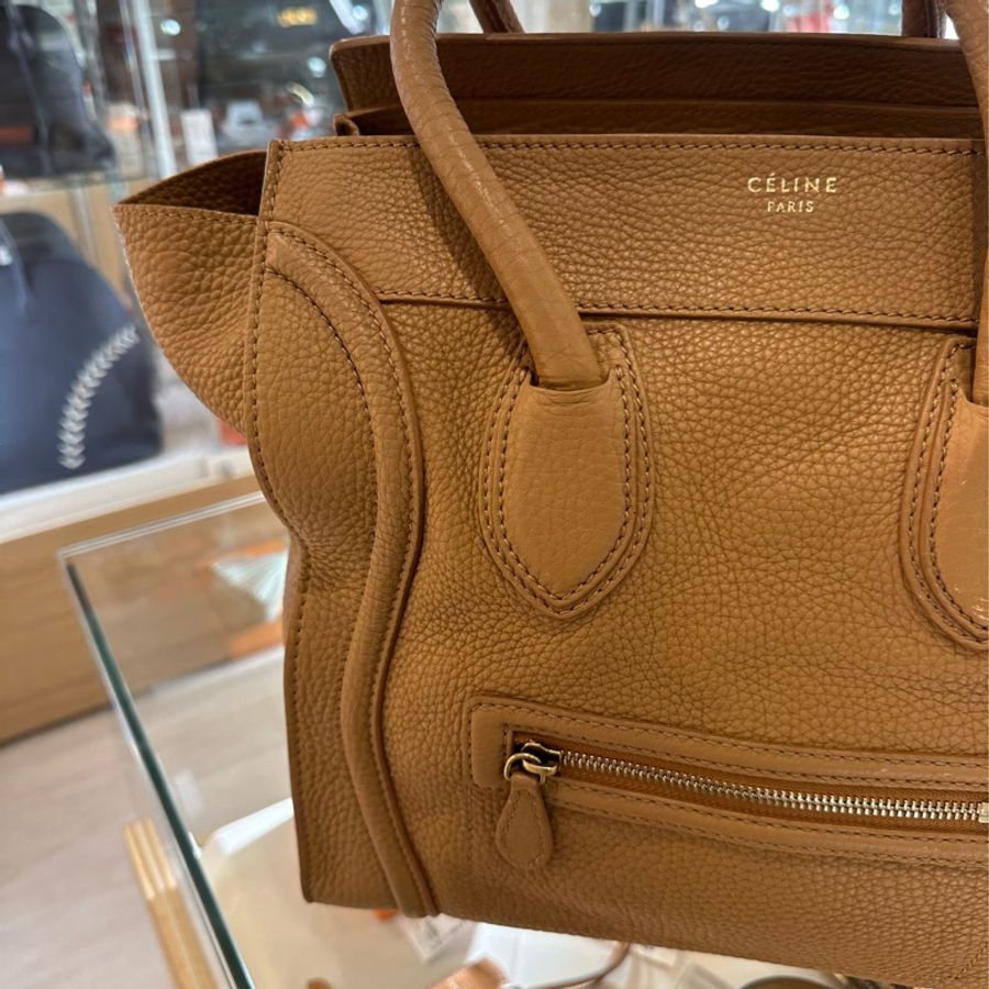 【Celine】咖啡色手提包 囧臉包-3