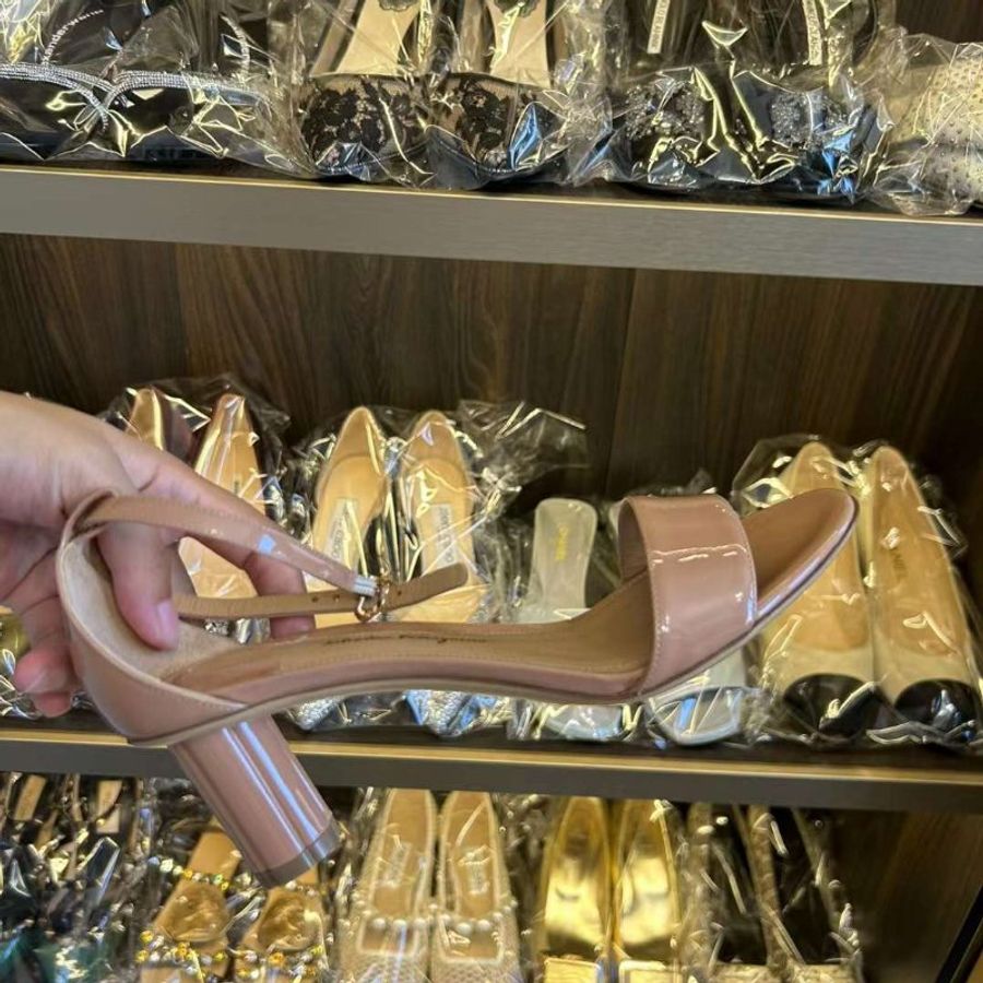 FERRAGAMO涼鞋 全新 尺寸36.5左右可穿 裸粉色很好看-3