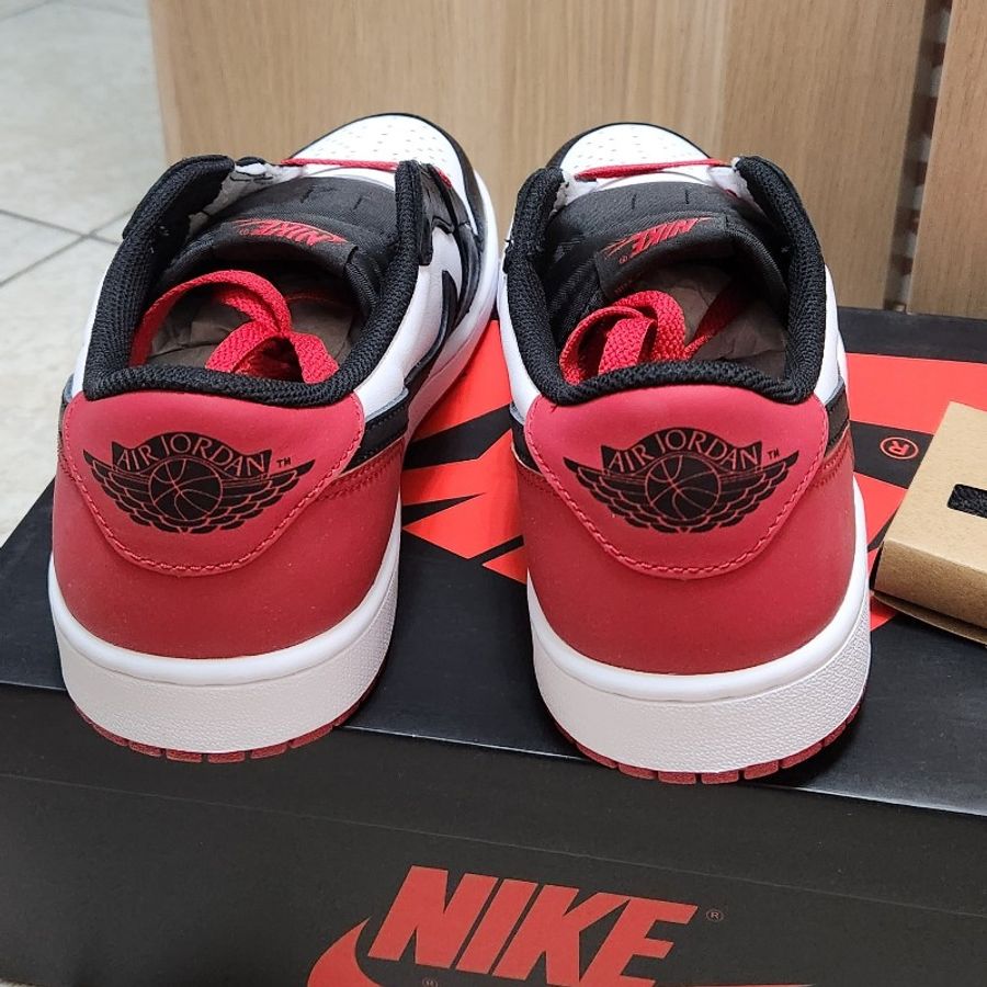 全新 Nike Air Jordan 1 Retro Low OG 男鞋 Black Toe AJ1 全新未試穿落地 US9 附鞋盒鞋帶-8