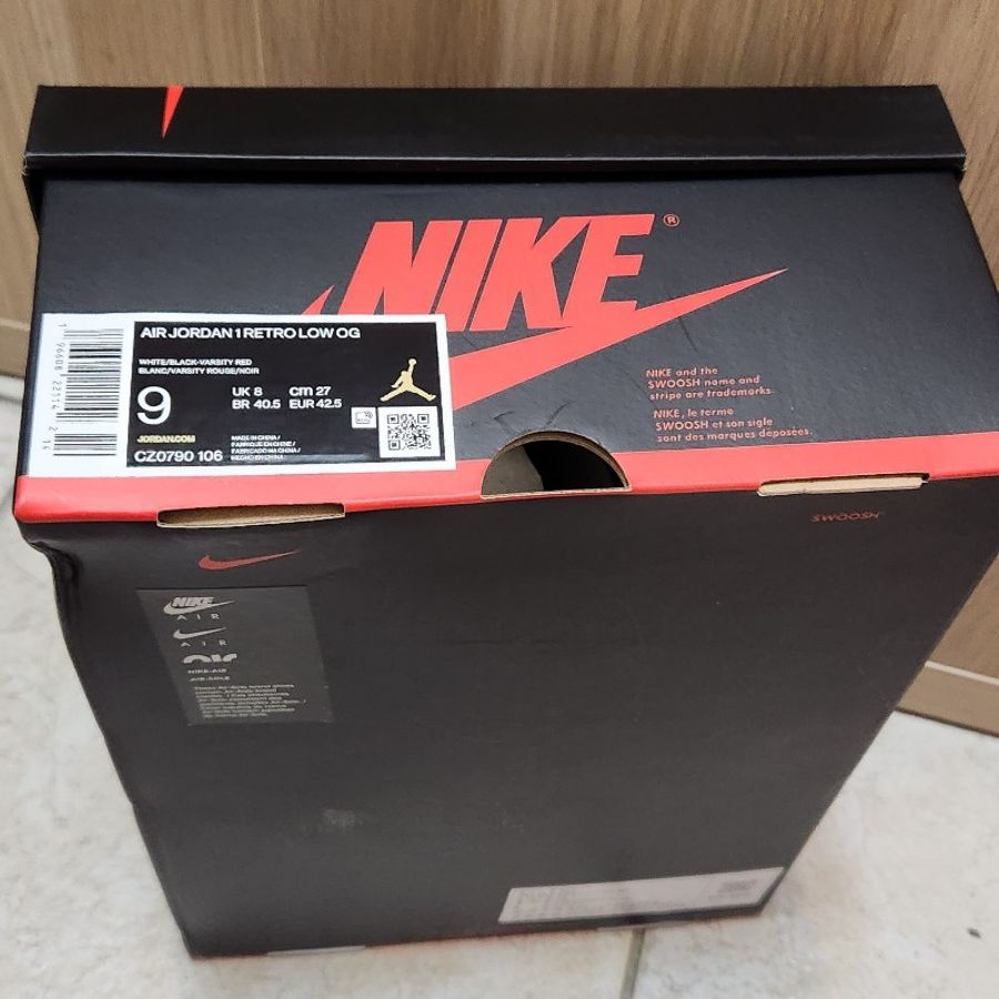 全新 Nike Air Jordan 1 Retro Low OG 男鞋 Black Toe AJ1 全新未試穿落地 US9 附鞋盒鞋帶-15