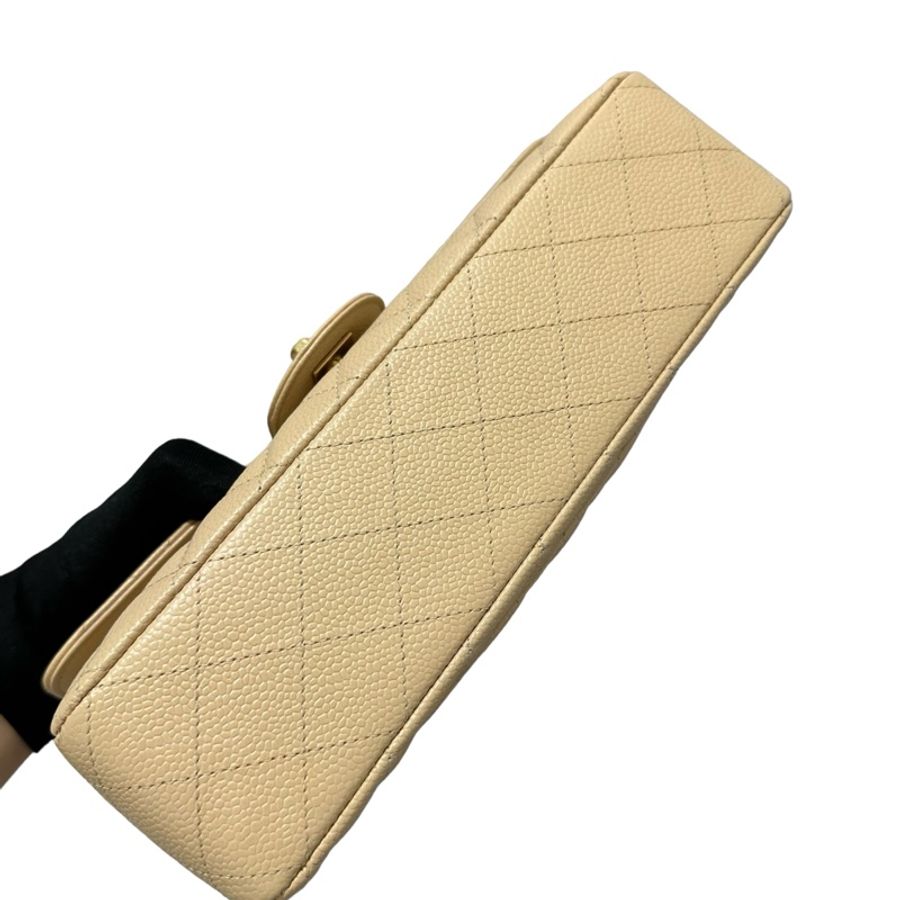 Chanel Caviar CF25奶茶金扣-5