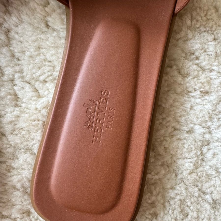 Hermès oran金棕色H拖鞋39.5-15