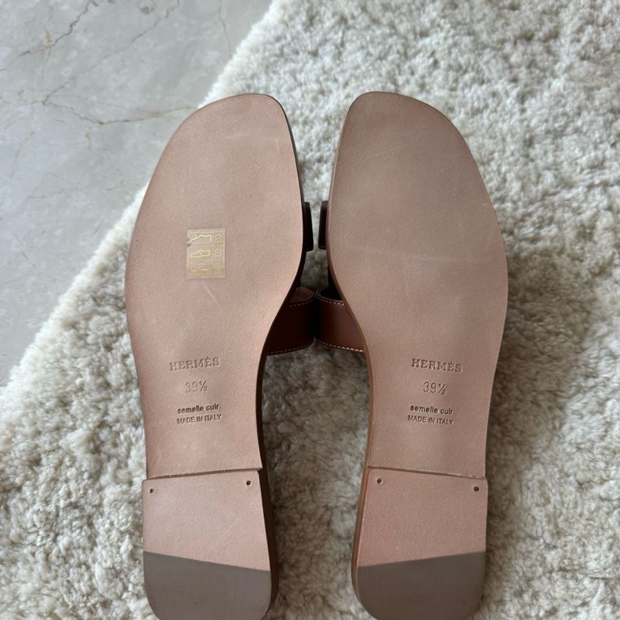 Hermès oran金棕色H拖鞋39.5-16