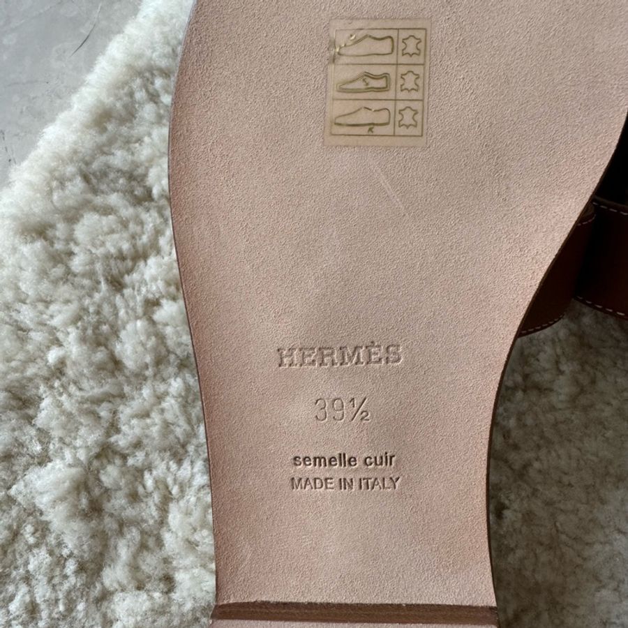 Hermès oran金棕色H拖鞋39.5-17
