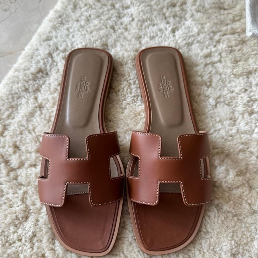 Hermès oran金棕色H拖鞋39.5-0