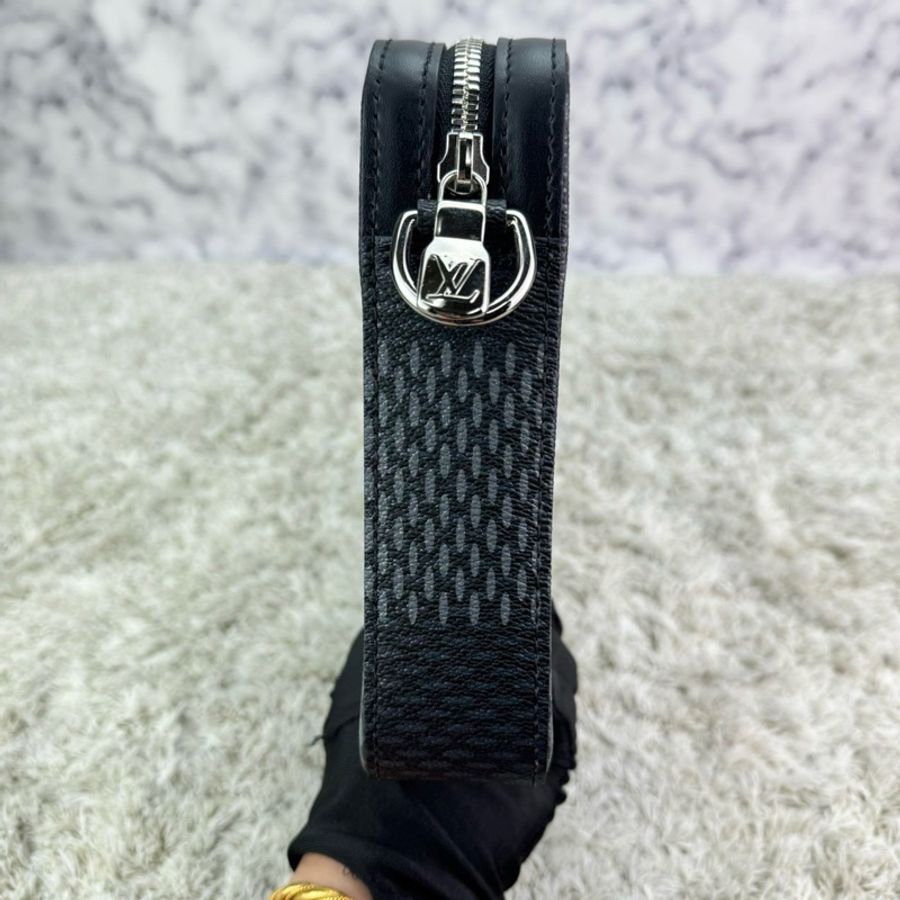 LV N50017 TRIO棋盤格LOGO Damier Graphite帆布男士三合一斜背郵差包(黑灰) ⭕️晶片款⭕️近新閒置品⭕️-10
