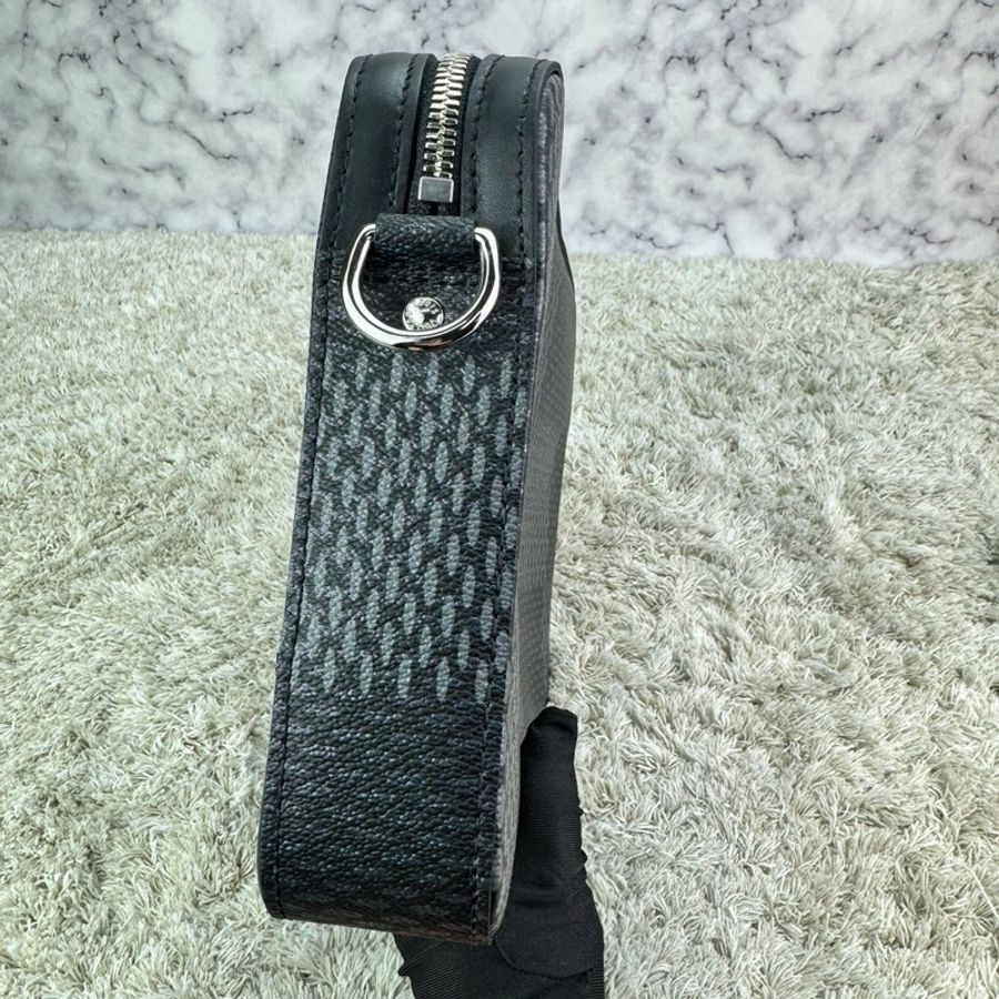 LV N50017 TRIO棋盤格LOGO Damier Graphite帆布男士三合一斜背郵差包(黑灰) ⭕️晶片款⭕️近新閒置品⭕️-11