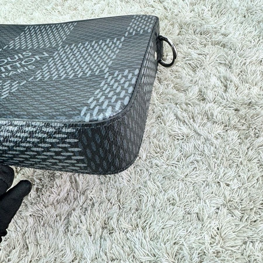 LV N50017 TRIO棋盤格LOGO Damier Graphite帆布男士三合一斜背郵差包(黑灰) ⭕️晶片款⭕️近新閒置品⭕️-12