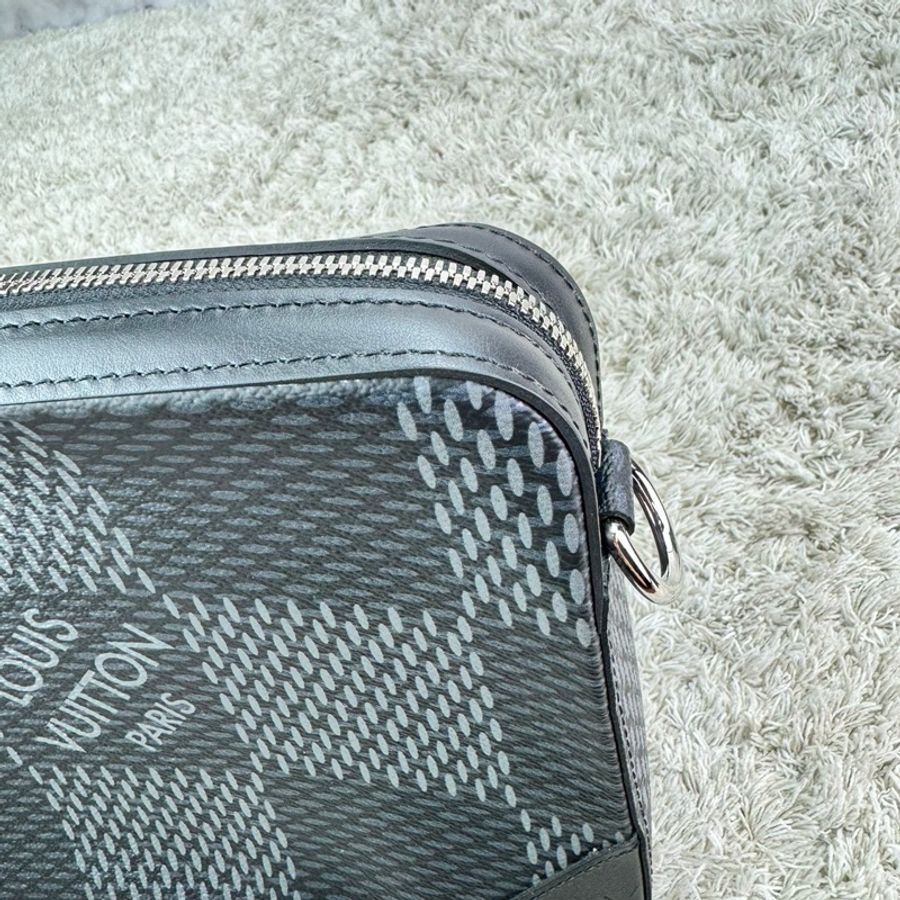 LV N50017 TRIO棋盤格LOGO Damier Graphite帆布男士三合一斜背郵差包(黑灰) ⭕️晶片款⭕️近新閒置品⭕️-18