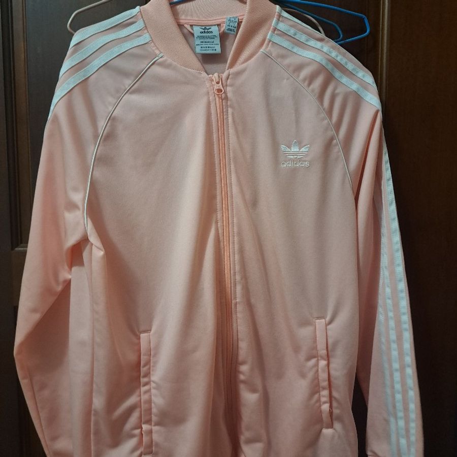 Adidas粉色運動外套-6