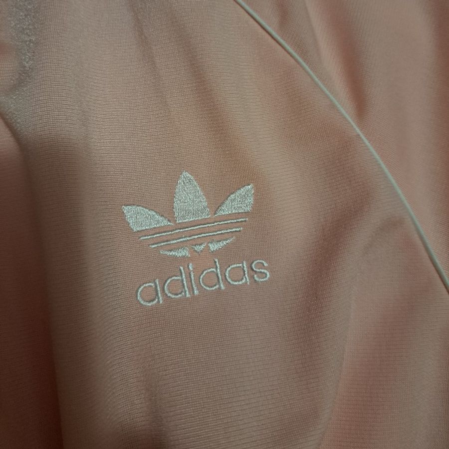 Adidas粉色運動外套-12