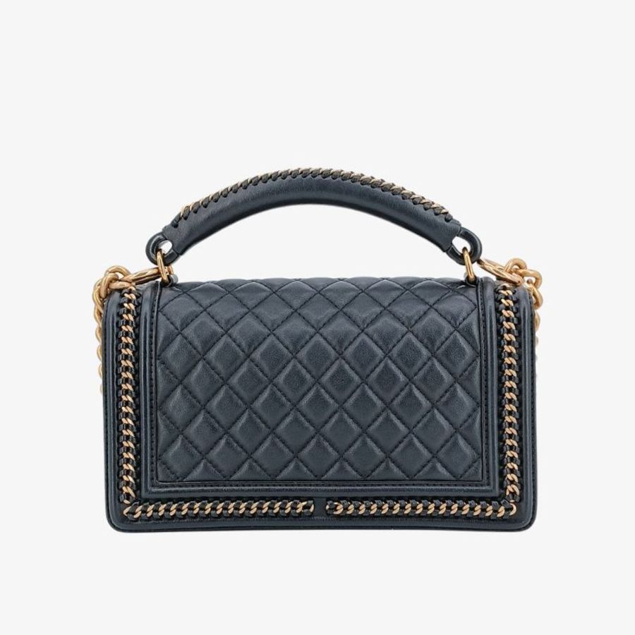 CHANEL LeBoy Black Calfskin Top Handle Flap Bag-1