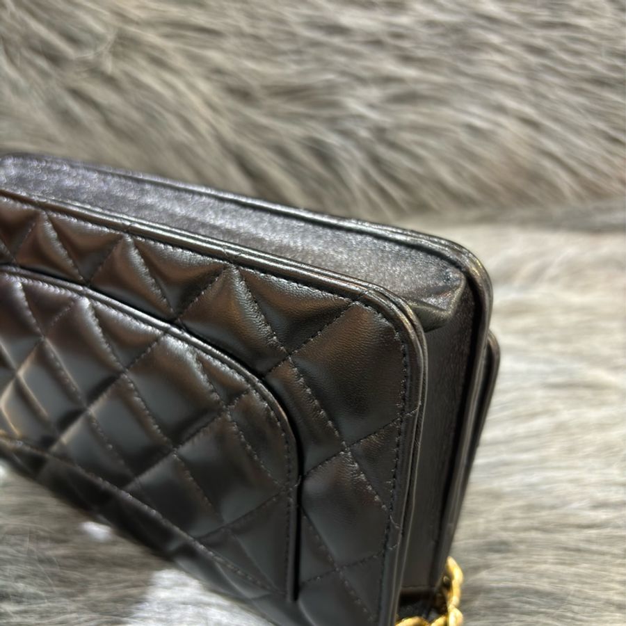 CHANEL AP3310 黑色 牛皮 金鍊 鏈帶 WOC 肩背包 斜背包 發財包 鏈子皮夾-9