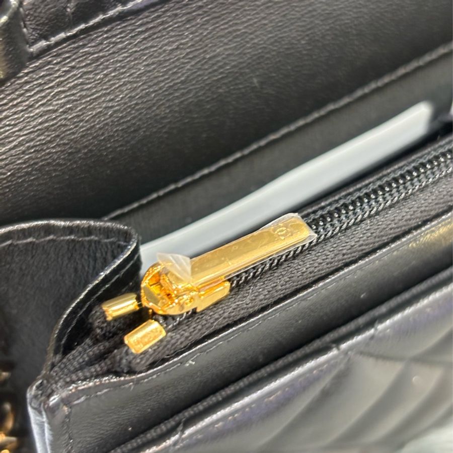CHANEL AP3310 黑色 牛皮 金鍊 鏈帶 WOC 肩背包 斜背包 發財包 鏈子皮夾-15