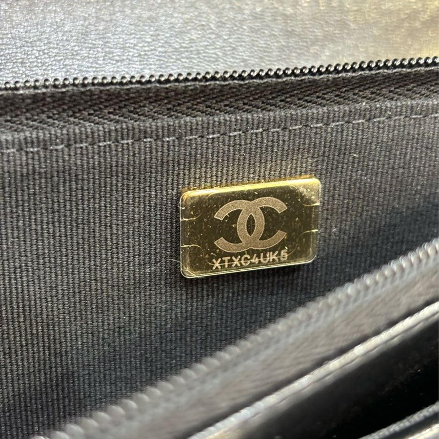 CHANEL AP3310 黑色 牛皮 金鍊 鏈帶 WOC 肩背包 斜背包 發財包 鏈子皮夾-20
