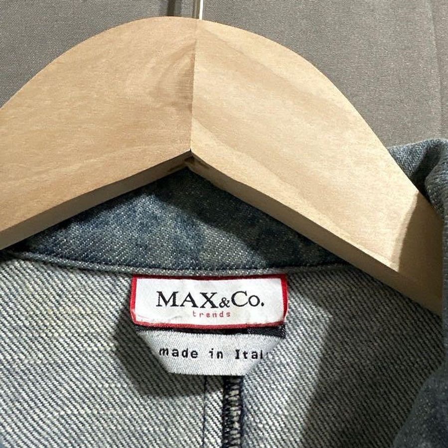 Max&Co 日版 石洗刷色短版西裝牛仔外套 公主袖單寧外套 女S 小尺碼-1