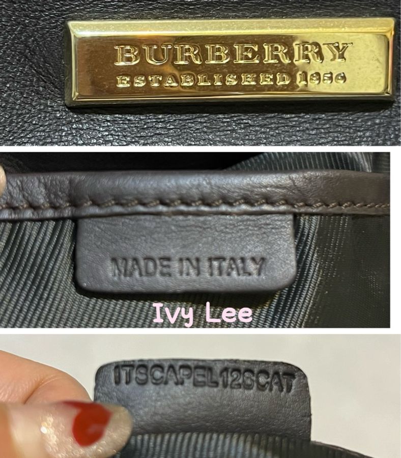 Burberry深棕色皮革 Harwood 鑲嵌托特包 手提包 通勤包 二手精品-21