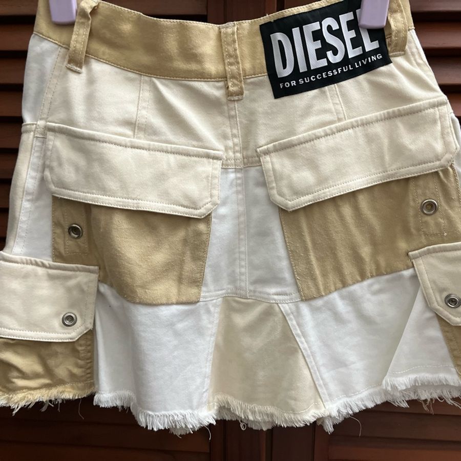 Diesel O-AMATA-A奶油色短裙-4