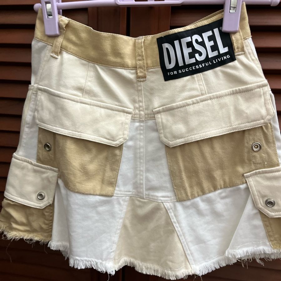 Diesel O-AMATA-A奶油色短裙-6