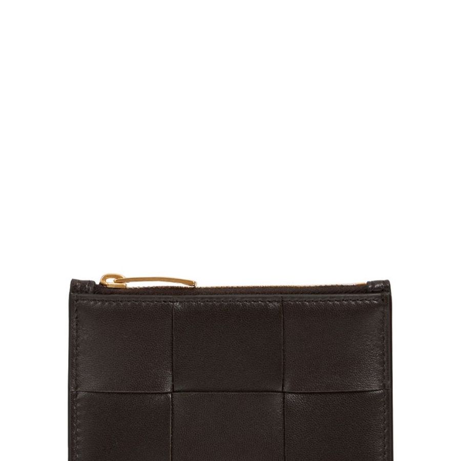 【BOTTEGA VENETA 寶緹嘉】專櫃經典款 手工大編織小牛皮3卡拉鍊卡片夾/零錢卡包-4