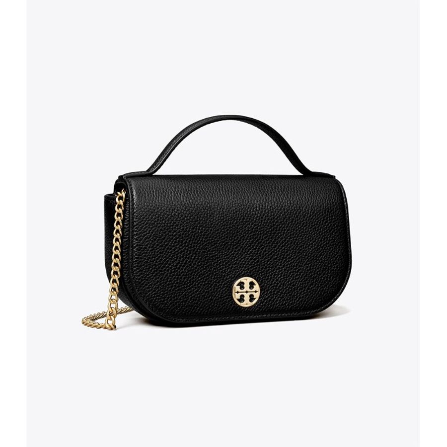 【Tory Burch】專櫃經典款 金字LOGO防刮牛皮側背/斜背手提包 兩色可選-6