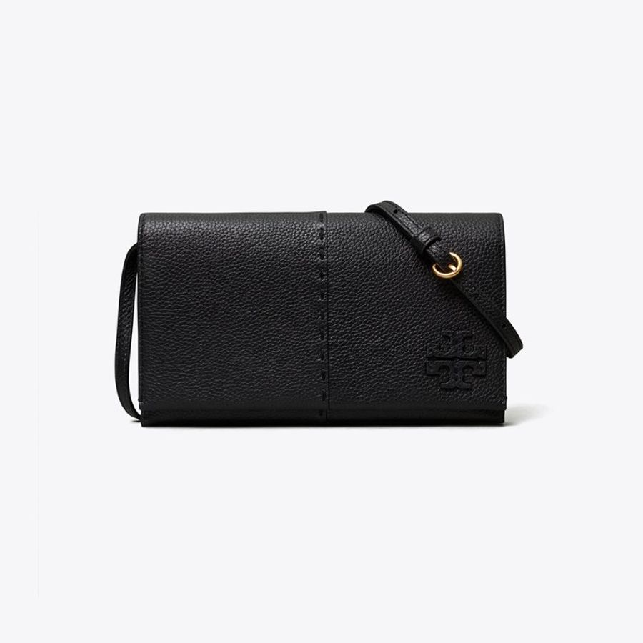 【Tory Burch】專櫃經典款 McGRAW 防刮皮革皮夾式斜背包/側背包 WOC-0