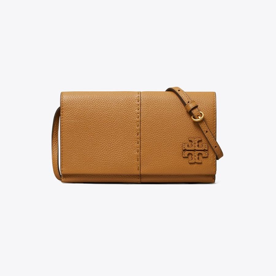 【Tory Burch】專櫃經典款 McGRAW 防刮皮革皮夾式斜背包/側背包 WOC-1