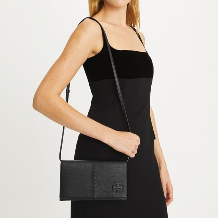【Tory Burch】專櫃經典款 McGRAW 防刮皮革皮夾式斜背包/側背包 WOC-2