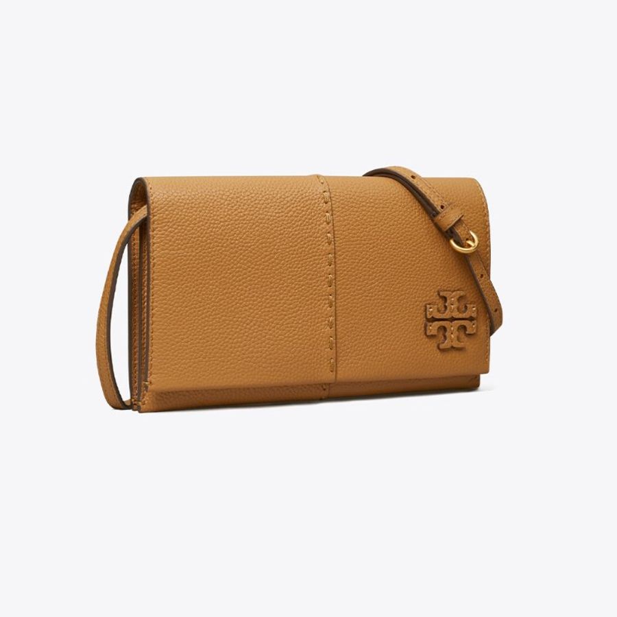 【Tory Burch】專櫃經典款 McGRAW 防刮皮革皮夾式斜背包/側背包 WOC-5