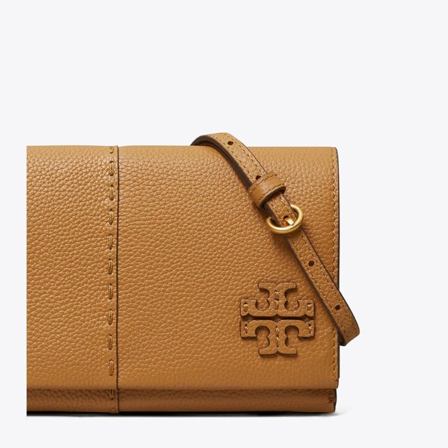 【Tory Burch】專櫃經典款 McGRAW 防刮皮革皮夾式斜背包/側背包 WOC-7