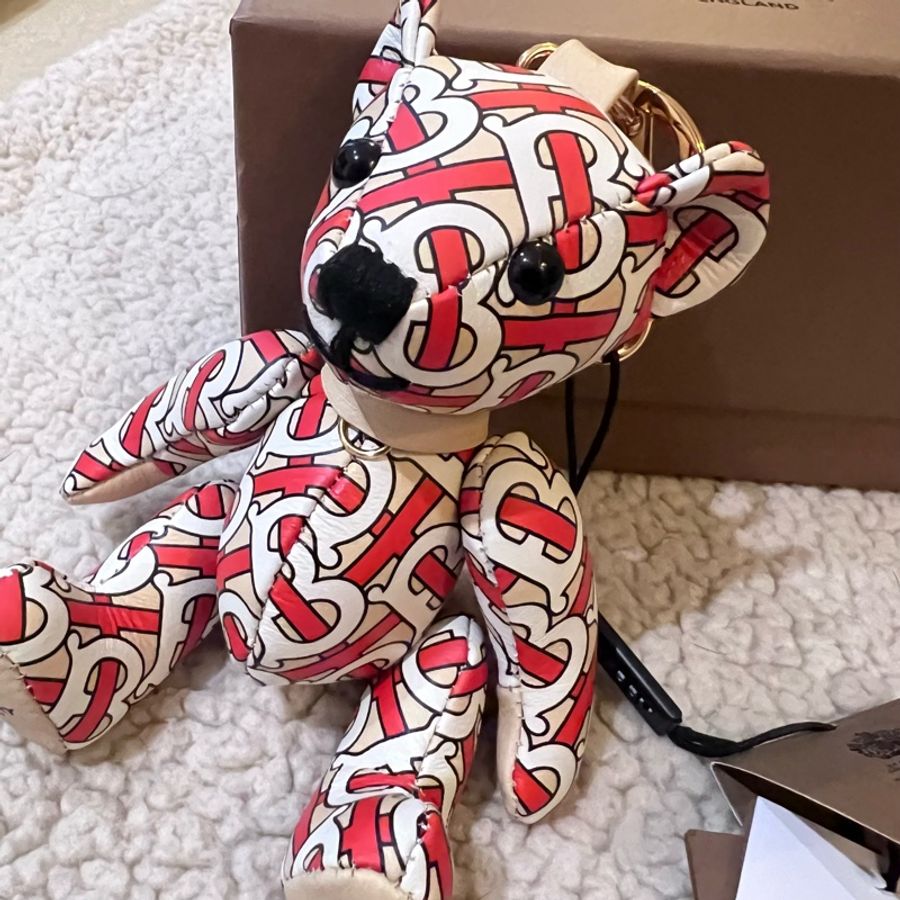 Burberry Thomas Bear Leather Charm Monogram Print 泰迪熊吊飾-0