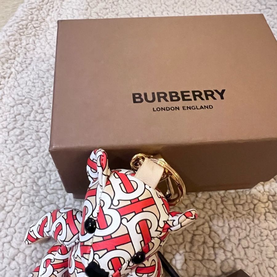 Burberry Thomas Bear Leather Charm Monogram Print 泰迪熊吊飾-9
