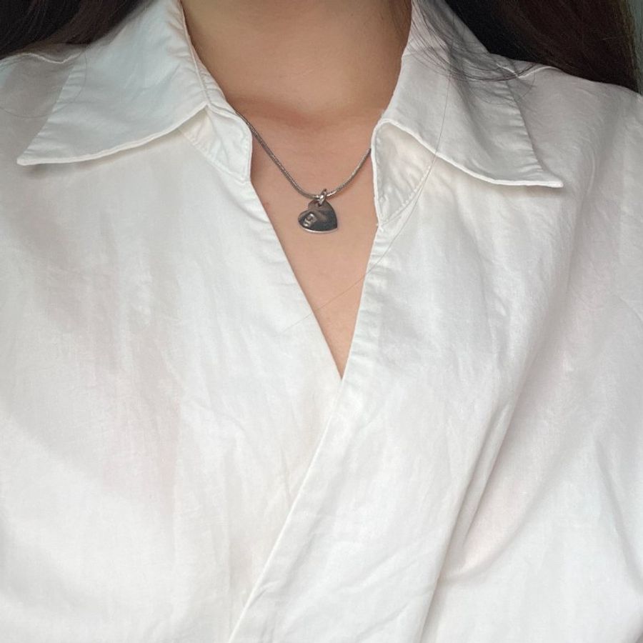 DIOR heart shape necklace 心形銀色頸鏈 日本中古vintage-4