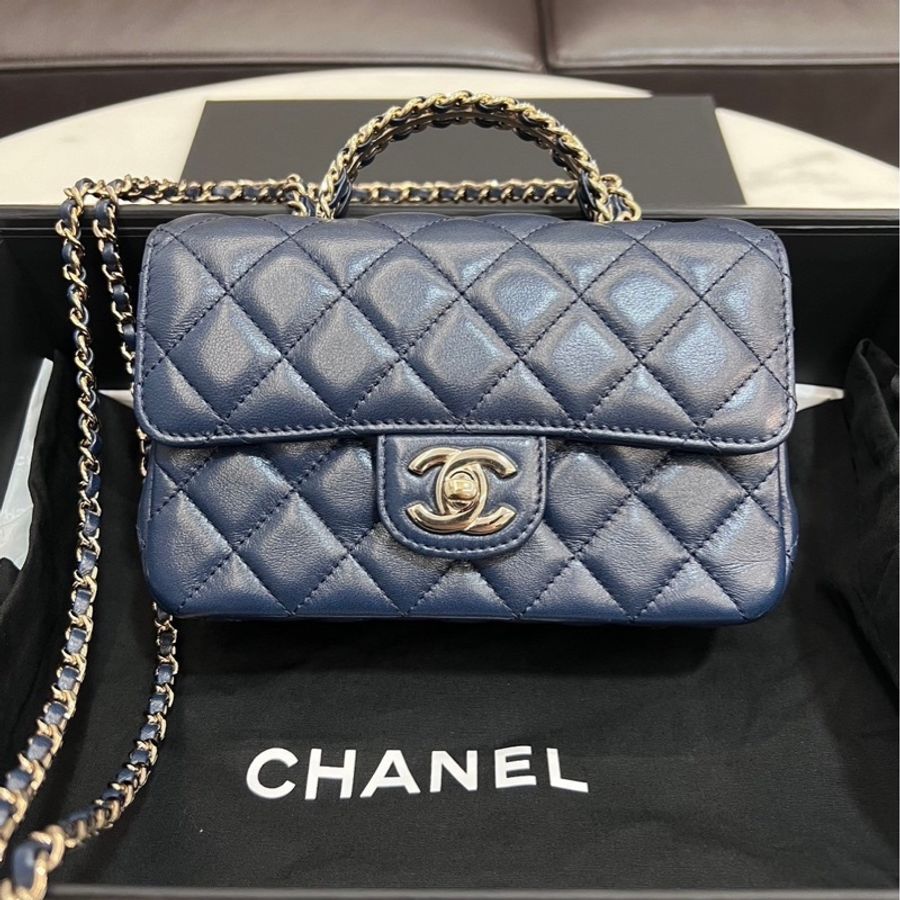 CHANEL CF mini handle 水鑽手柄包 晶片款-6