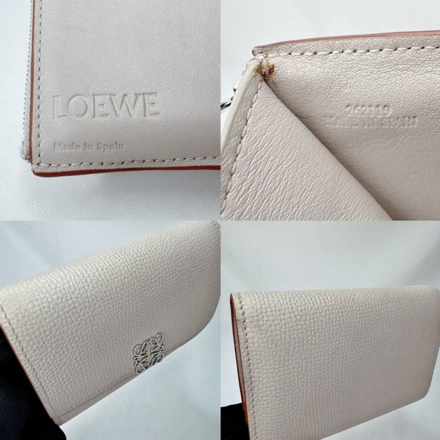 LOEWE Anagram卵石紋三折短夾-10