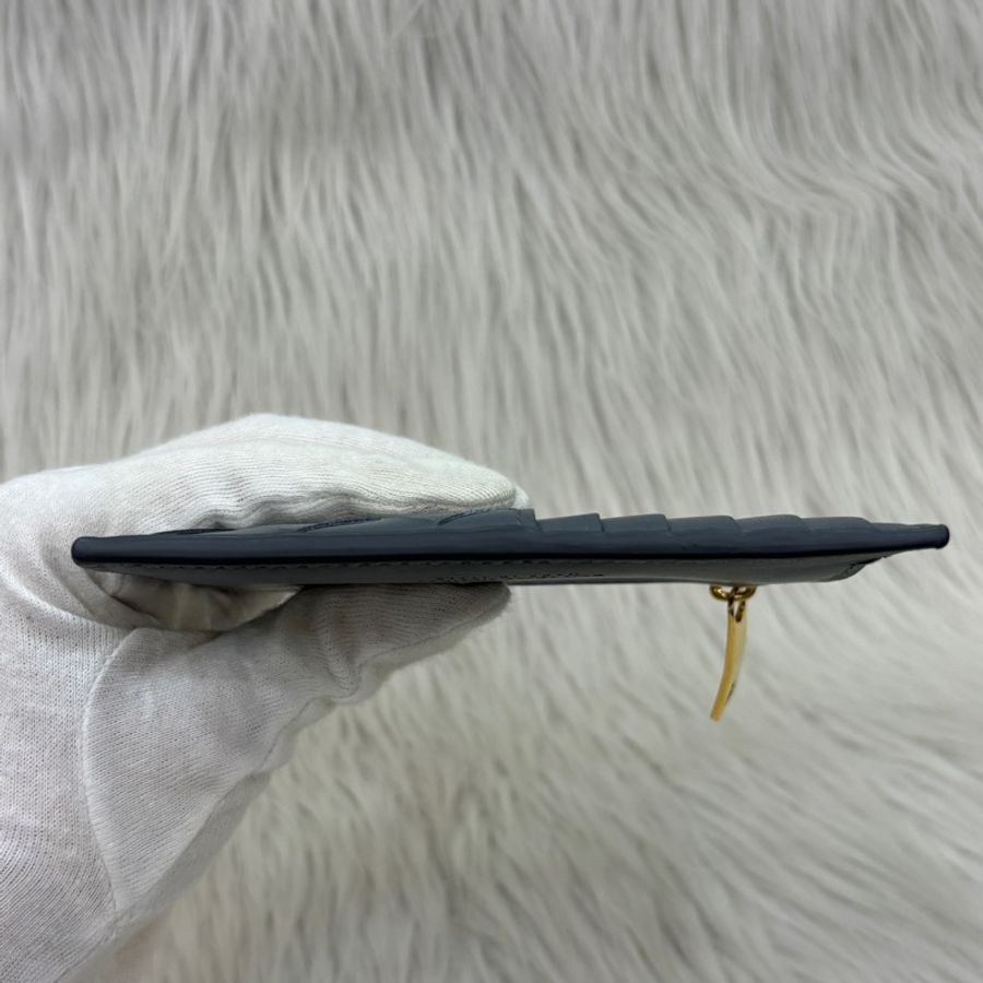 Bottega Veneta 灰小牛皮編織名片零錢卡夾-3