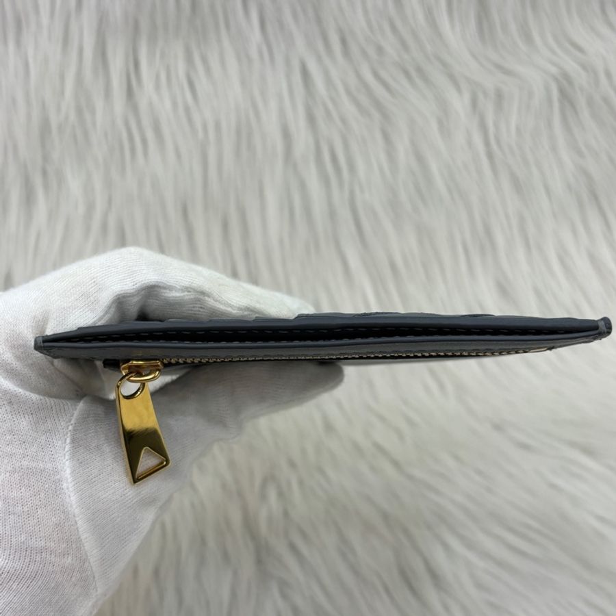 Bottega Veneta 灰小牛皮編織名片零錢卡夾-5