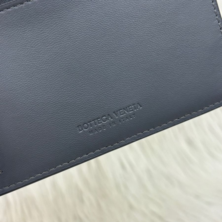 Bottega Veneta 灰小牛皮編織名片零錢卡夾-6